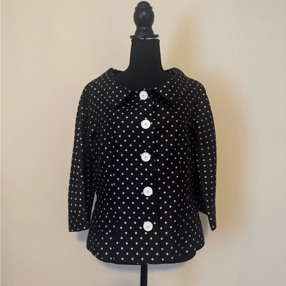 Teri Jon Jackets & Blazers - TERI JON Black & White Polka Dot Blazer Jacket Size 10